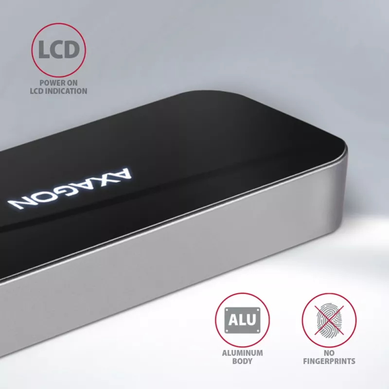 Axagon HMC-6GL USB 3.2 Gen 1 hub, 3x USB-A, HDMI 4K/30Hz, RJ-45, PD 100W, 20 cm USB-C kábel