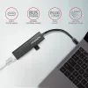 USB-C hub Axagon HMC-GL3A 3x USB-A Gbit-LAN čierny