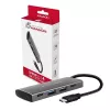 AXAGON HMC-4G2, USB-C 3.2 Gen 2 10 Gb/s hub, konektory 2x USB-A + 2x USB-C, kábel USB-C 13cm