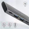 AXAGON HMC-4G2, USB-C 3.2 Gen 2 10 Gb/s hub, konektory 2x USB-A + 2x USB-C, kábel USB-C 13cm