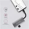 AXAGON HMC-4G2, USB-C 3.2 Gen 2 10 Gb/s hub, konektory 2x USB-A + 2x USB-C, kábel USB-C 13cm