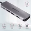 Axagon HMC-5 USB 3.2 Gen 1 hub, 2x USB-A, HDMI, SD/microSD, PD 100W, 20 cm USB-C kábel