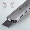 Axagon HMC-5 USB 3.2 Gen 1 hub, 2x USB-A, HDMI, SD/microSD, PD 100W, 20 cm USB-C kábel