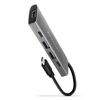 Axagon HMC-5G2 USB 10Gbps hub, 2x USB-A, 2x USB-C, HDMI 4K/60Hz, PD 100W, USB-C kábel