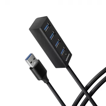 Axagon HUE-M1AL 4x USB 3.2 Gen 1 MINI-hub, kov, 1,2 m USB-A kábel