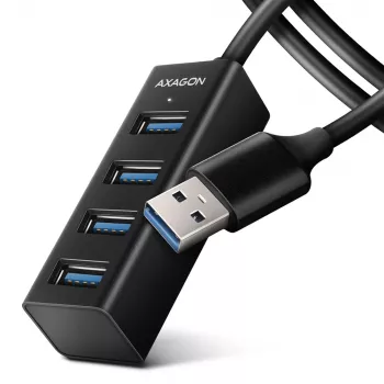 Axagon HUE-M1AL 4x USB 3.2 Gen 1 MINI-hub, kov, 1,2 m USB-A kábel