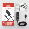Axagon HUE-M1AL 4x USB 3.2 Gen 1 MINI-hub, kov, 1,2 m USB-A kábel