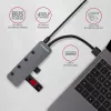 Axagon HUE-MSA Superspeed USB-A switch hub 4x USB 3.0 aktívny - 20cm čierny USB 3.2 Gen 1 (3.1 Gen 1) Type-A 5000 Mbit/s sivý