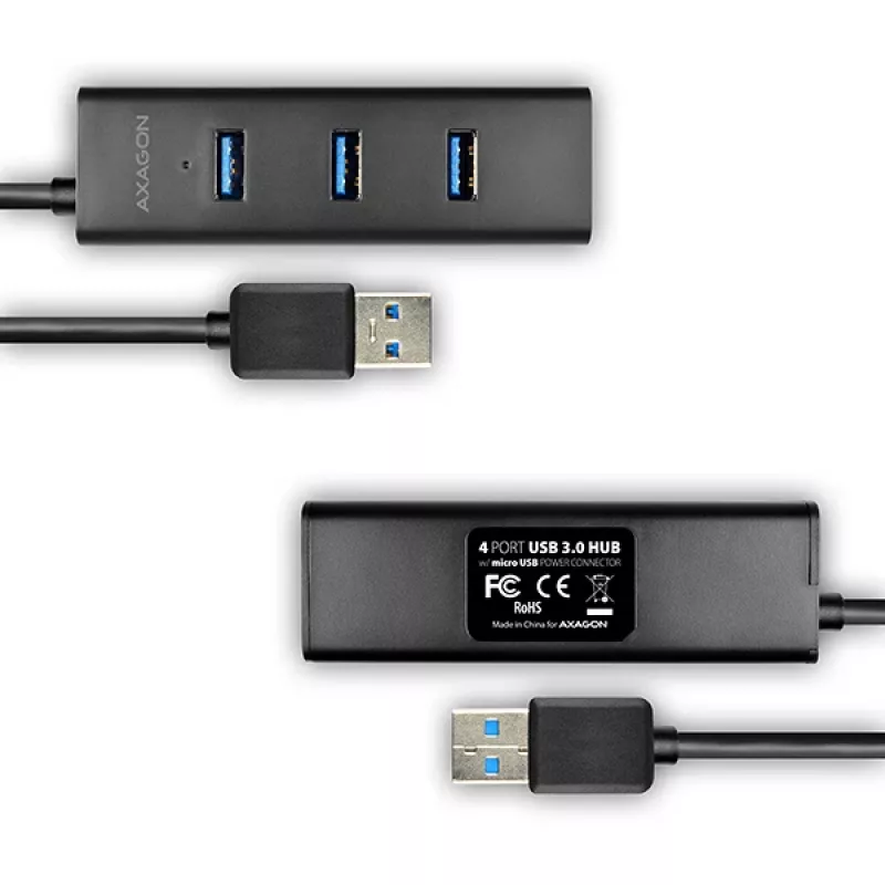 Axagon HUE-S2B 4x USB 3.0 CHARGING hub, napájanie cez Micro-USB