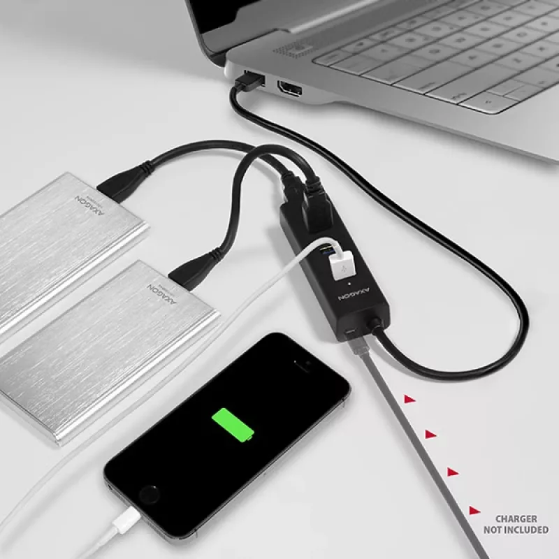 Axagon HUE-S2B 4x USB 3.0 CHARGING hub, napájanie cez Micro-USB