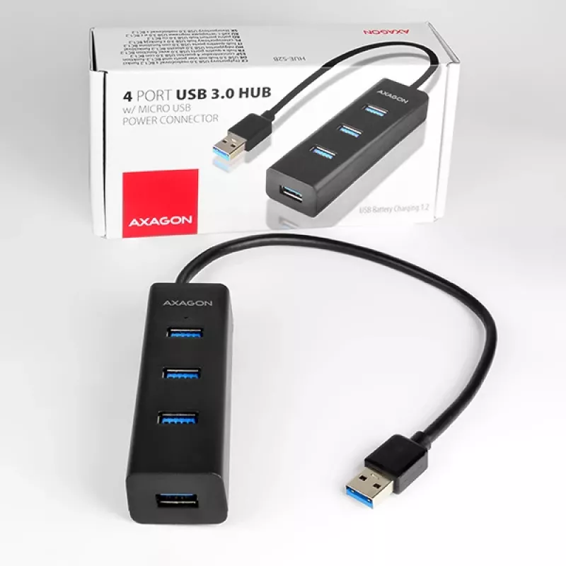 Axagon HUE-S2B 4x USB 3.0 CHARGING hub, napájanie cez Micro-USB