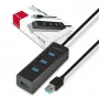Axagon HUE-S2BL 4x USB 3.0 CHARGING hub s 1,2 m káblom, napájanie cez Micro-USB