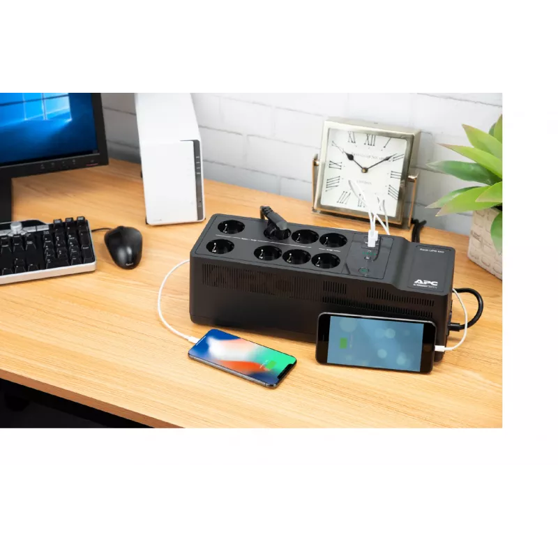 APC Back-UPS BE850G2-GR - záložné napájanie 8 zásuviek, 850VA, 2 USB nabíjačky, 1 USB dátový konektor