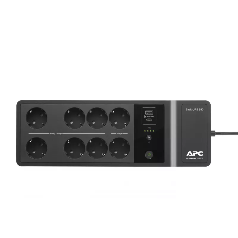 APC Back-UPS BE850G2-GR - záložné napájanie 8 zásuviek, 850VA, 2 USB nabíjačky, 1 USB dátový konektor