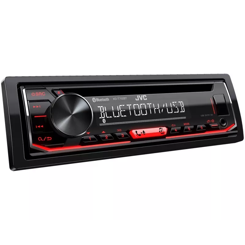 JVC KD-T702BT 1-DIN CD prijímač, čierna, 1 DIN, 200 W, 50 W, CD, LCD