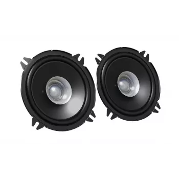 Auto reproduktory JVC CS-J510X — 2-pásmové okrúhle 13 cm (4 palce), 30 W nominálny výkon / 250 W špičkový výkon, 4 Ω, sliedový kužeľ, montážna hĺbka 4,35 cm (2 kusy)