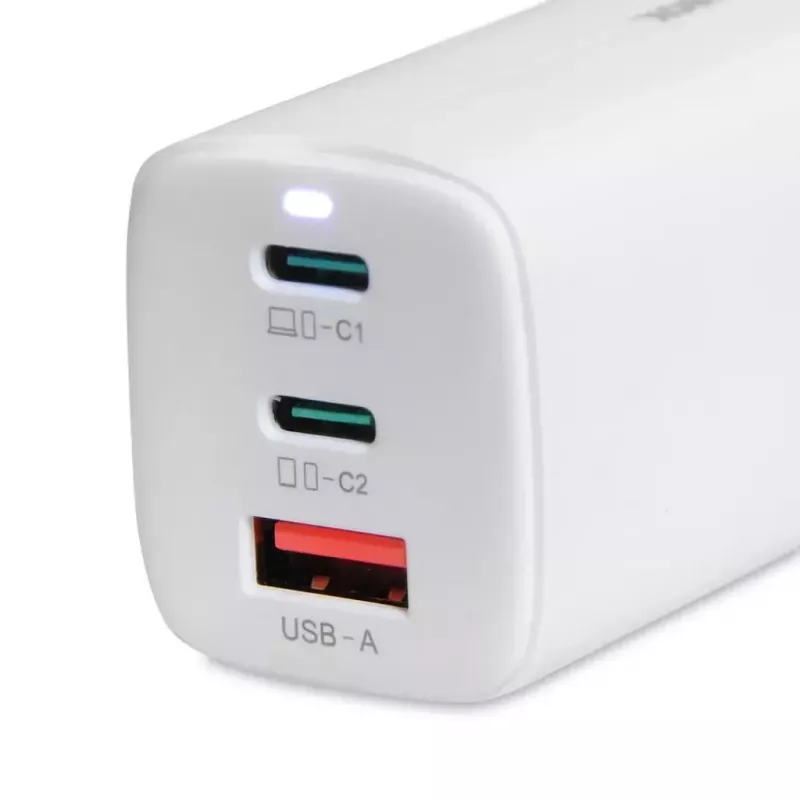 IBOX mobilná nabíjačka ILUC65W, 65W, 2x USB-C + 1x USB-A, biela, 1,5 m kábel