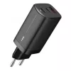 AC nabíjačka pre mobilné zariadenia IBOX ILUC65B — 65 W, 3x USB (2x USB‑A Gen1, 1x USB‑C), čierna, 100–240 V