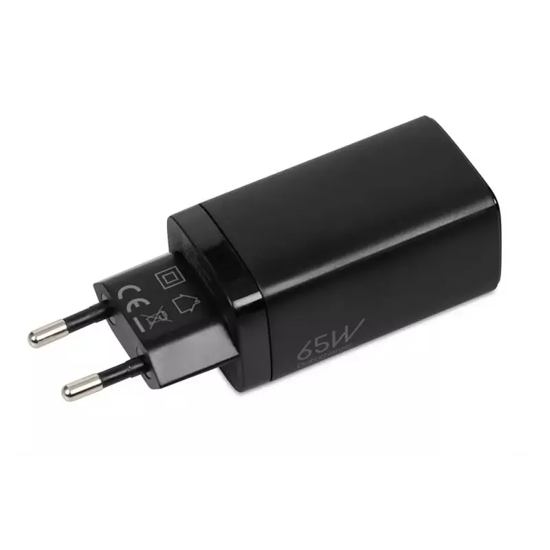 AC nabíjačka pre mobilné zariadenia IBOX ILUC65B — 65 W, 3x USB (2x USB‑A Gen1, 1x USB‑C), čierna, 100–240 V