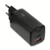 AC nabíjačka pre mobilné zariadenia IBOX ILUC65B — 65 W, 3x USB (2x USB‑A Gen1, 1x USB‑C), čierna, 100–240 V