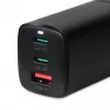 AC nabíjačka pre mobilné zariadenia IBOX ILUC65B — 65 W, 3x USB (2x USB‑A Gen1, 1x USB‑C), čierna, 100–240 V