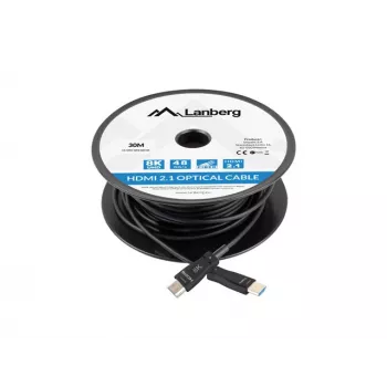 LANBERG HDMI kábel - M/m V2.1 Optical AOC - 30m čierny