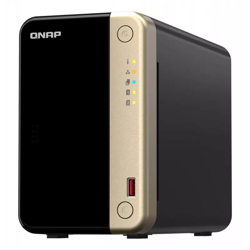 QNAP TS-264 NAS Tower Intel® Celeron® N5095 8 GB 0 TB QNAP QTS čierna, zlatá