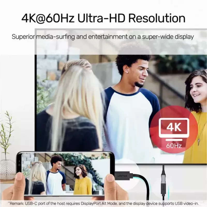Unitek C14086BK-1.5M predlžovací kábel USB-C (M/F), 10 Gbps, 4K, PD 100 W, 1,5 m, čierny