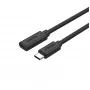 Unitek C14086BK-1.5M predlžovací kábel USB-C (M/F), 10 Gbps, 4K, PD 100 W, 1,5 m, čierny