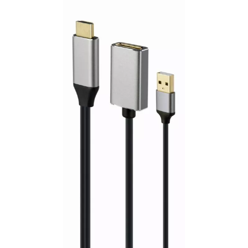 GEMBIRD Aktívny 4K HDMI konektor samec na DisplayPort konektor samica adaptér, čierny