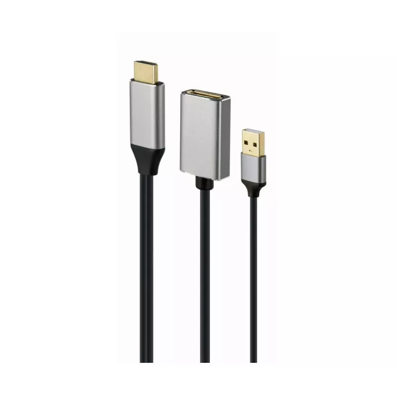 GEMBIRD Aktívny 4K HDMI konektor samec na DisplayPort konektor samica adaptér, čierny
