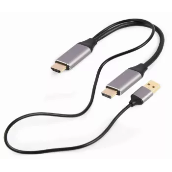 GEMBIRD Aktívny 4K HDMI konektor samec na DisplayPort konektor samec adaptérový kábel, 2 m – čierny