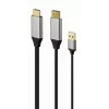 GEMBIRD Aktívny 4K HDMI konektor samec na DisplayPort konektor samec adaptérový kábel, 2 m – čierny