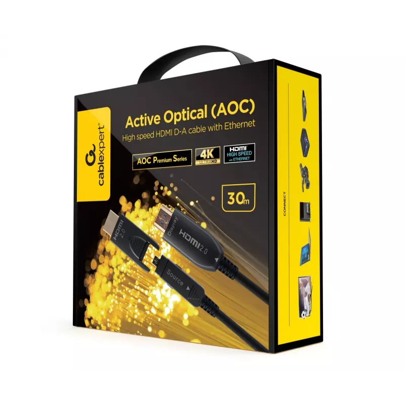GEMBIRD AOC High-Speed-HDMI-D-A kábel s Ethernetom „AOC Premium Series“, 30 m