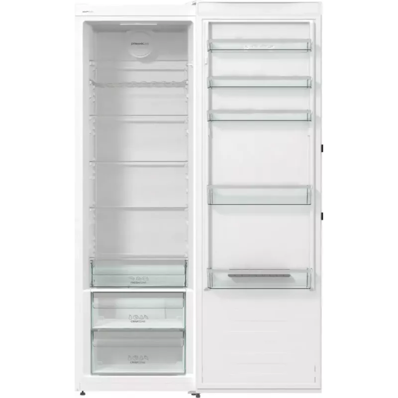 Voľne stojaca chladnička Gorenje R619EAW6 — 398 L, energetická trieda E, 1850×595×663 mm, biela
