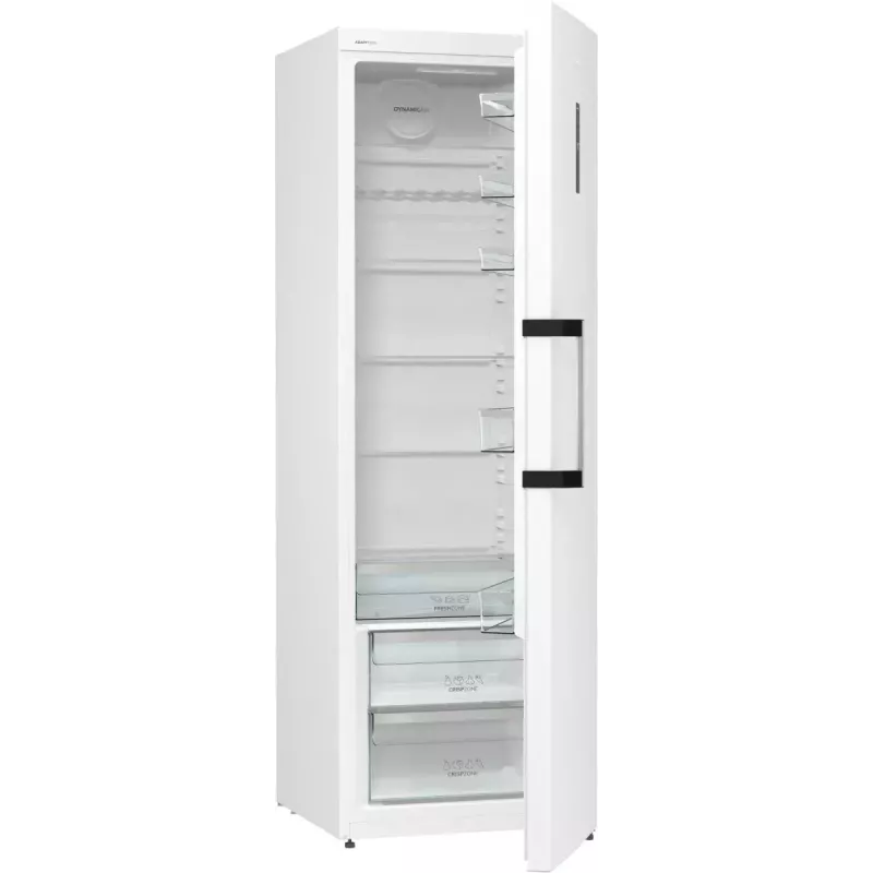 Voľne stojaca chladnička Gorenje R619EAW6 — 398 L, energetická trieda E, 1850×595×663 mm, biela