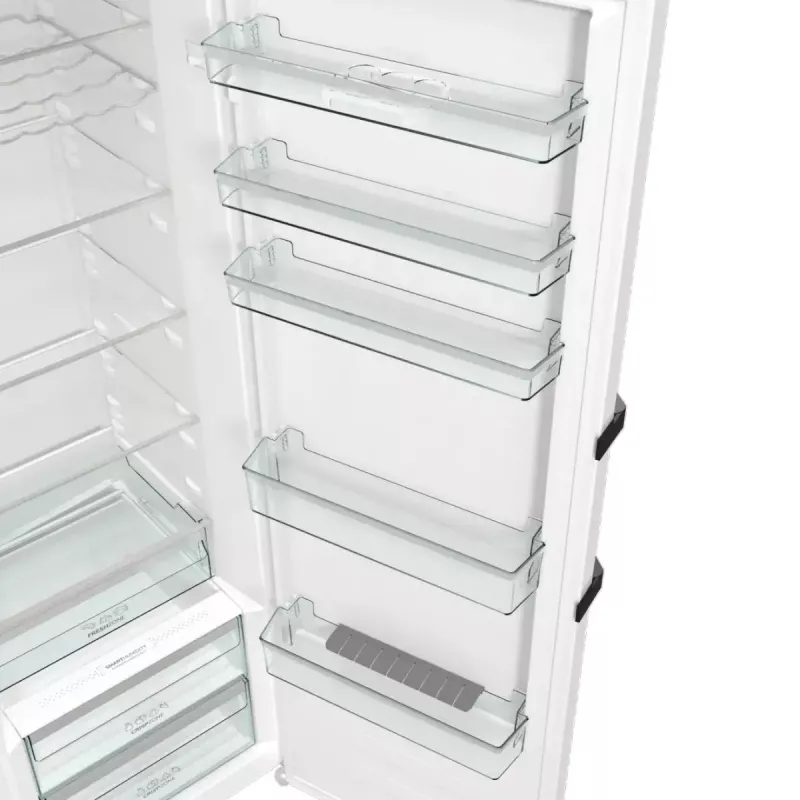 Voľne stojaca chladnička Gorenje R619EAW6 — 398 L, energetická trieda E, 1850×595×663 mm, biela