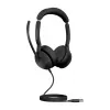Jabra Evolve2 50 - USB-A MS Stereo, káblový, kancelária/call centrum, 20 - 20000 Hz, 127 g, headset, čierny