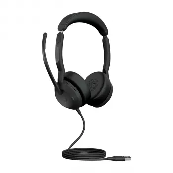 Jabra Evolve2 50 - USB-A MS Stereo, káblový, kancelária/call centrum, 20 - 20000 Hz, 127 g, headset, čierny