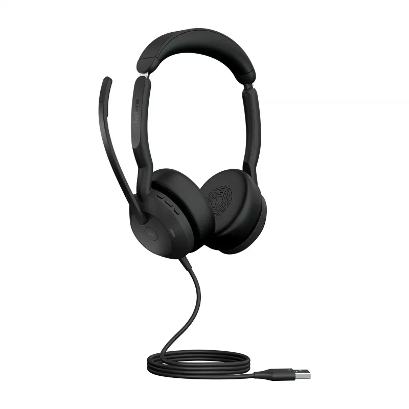 Jabra Evolve2 50 - USB-A MS Stereo, káblový, kancelária/call centrum, 20 - 20000 Hz, 127 g, headset, čierny