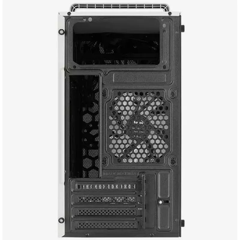 PC skriňa AEROCOOL PGS CS-109-G-WT-v1 Mini Tower SPCC biela — microATX, až do 26 cm GPU, FRGB, mesh predná strana