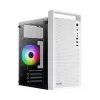 PC skriňa AEROCOOL PGS CS-109-G-WT-v1 Mini Tower SPCC biela — microATX, až do 26 cm GPU, FRGB, mesh predná strana