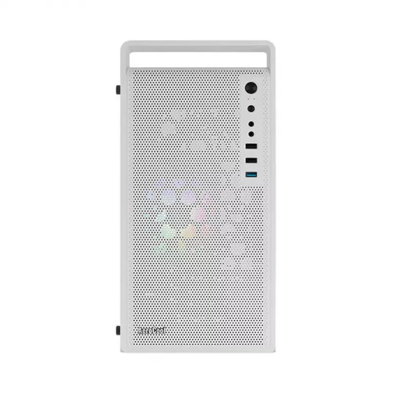 PC skriňa AEROCOOL PGS CS-109-G-WT-v1 Mini Tower SPCC biela — microATX, až do 26 cm GPU, FRGB, mesh predná strana