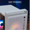 PC skriňa AEROCOOL PGS CS-109-G-WT-v1 Mini Tower SPCC biela — microATX, až do 26 cm GPU, FRGB, mesh predná strana