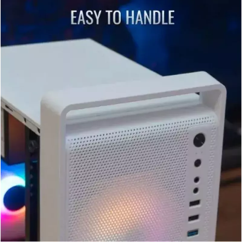 PC skriňa AEROCOOL PGS CS-109-G-WT-v1 Mini Tower SPCC biela — microATX, až do 26 cm GPU, FRGB, mesh predná strana