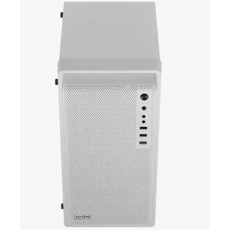 PC skriňa AEROCOOL PGS CS-109-G-WT-v1 Mini Tower SPCC biela — microATX, až do 26 cm GPU, FRGB, mesh predná strana