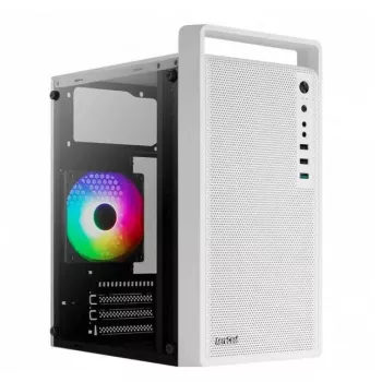 PC skriňa AEROCOOL PGS CS-109-G-WT-v1 Mini Tower SPCC biela — microATX, až do 26 cm GPU, FRGB, mesh predná strana