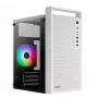 PC skriňa AEROCOOL PGS CS-109-G-WT-v1 Mini Tower SPCC biela — microATX, až do 26 cm GPU, FRGB, mesh predná strana
