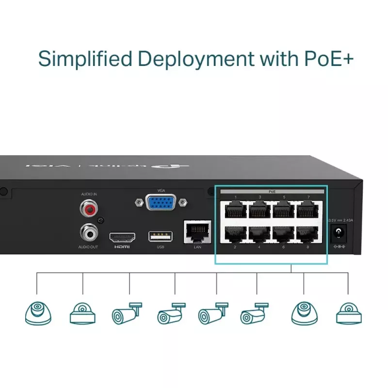 TP-Link VIGI 8-kanálový PoE+ sieťový videorekordér