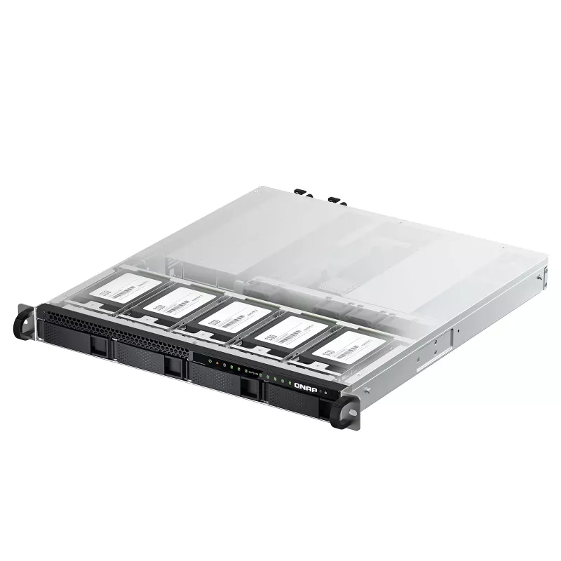 QNAP TS-h987XU-RP NAS Rack (1U) Intel Xeon E E-2334 16 GB DDR4 QuTS hero Black, strieborná